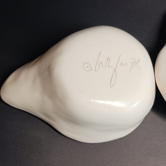 Vintage Ceramic Figural Geese Sugar bowl Creamer with Yellow Beak, 1980s - Picture 7 of 11